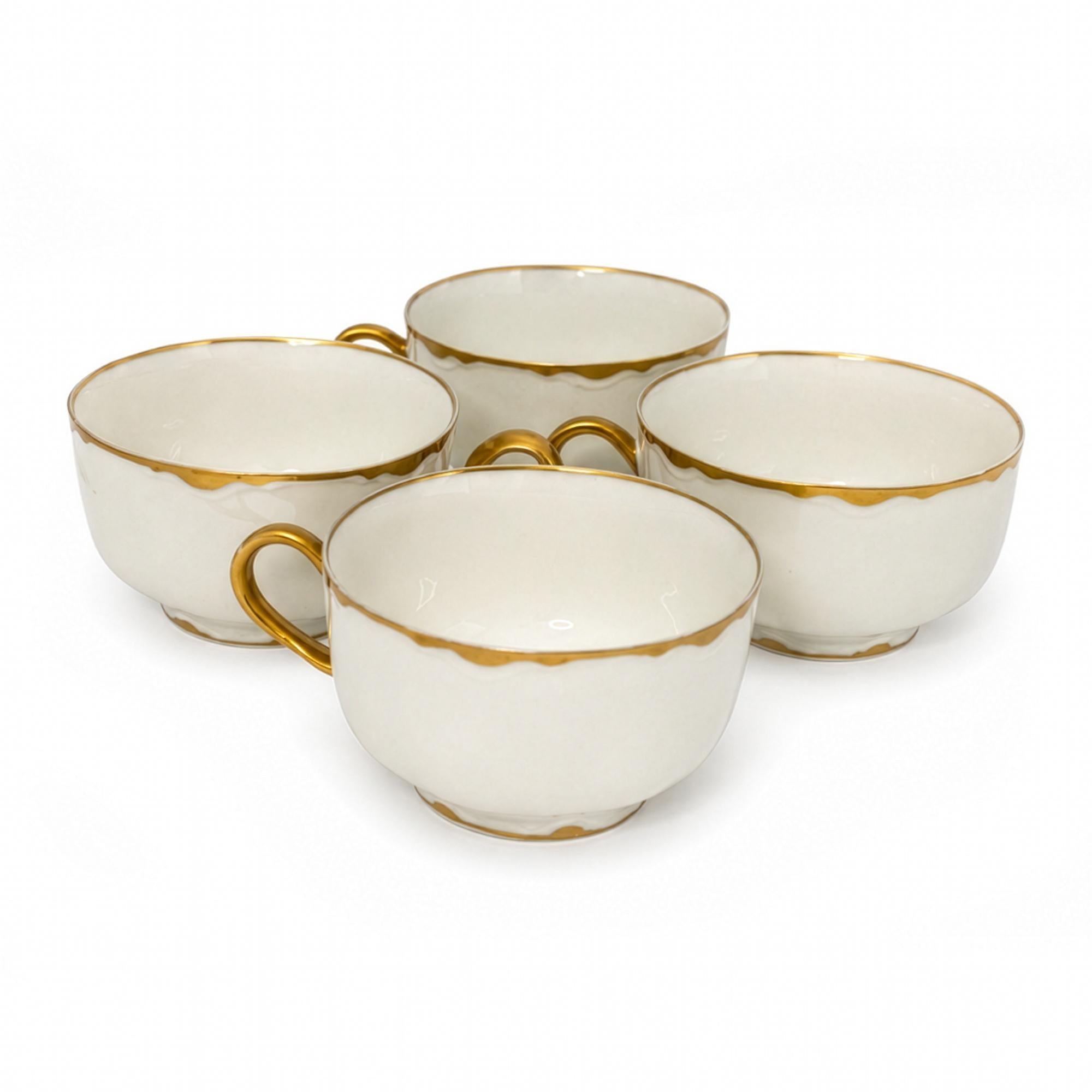 Haviland Limoges Ranson Porcelain Cup and Saucer Set, Gold Trim — image 7