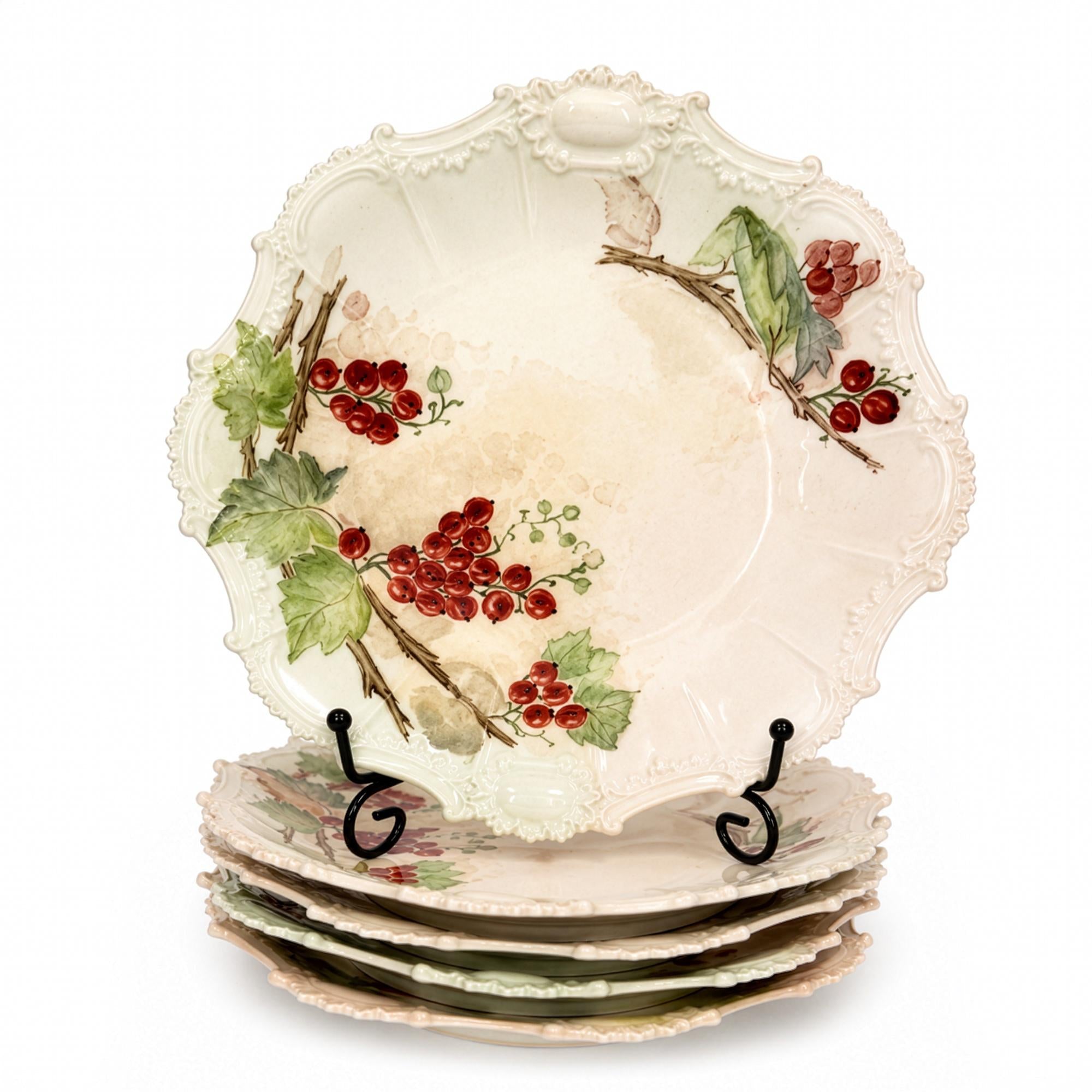 Antique Limoges Porcelain Dessert Service, Hand-Painted, 1900 — image 5