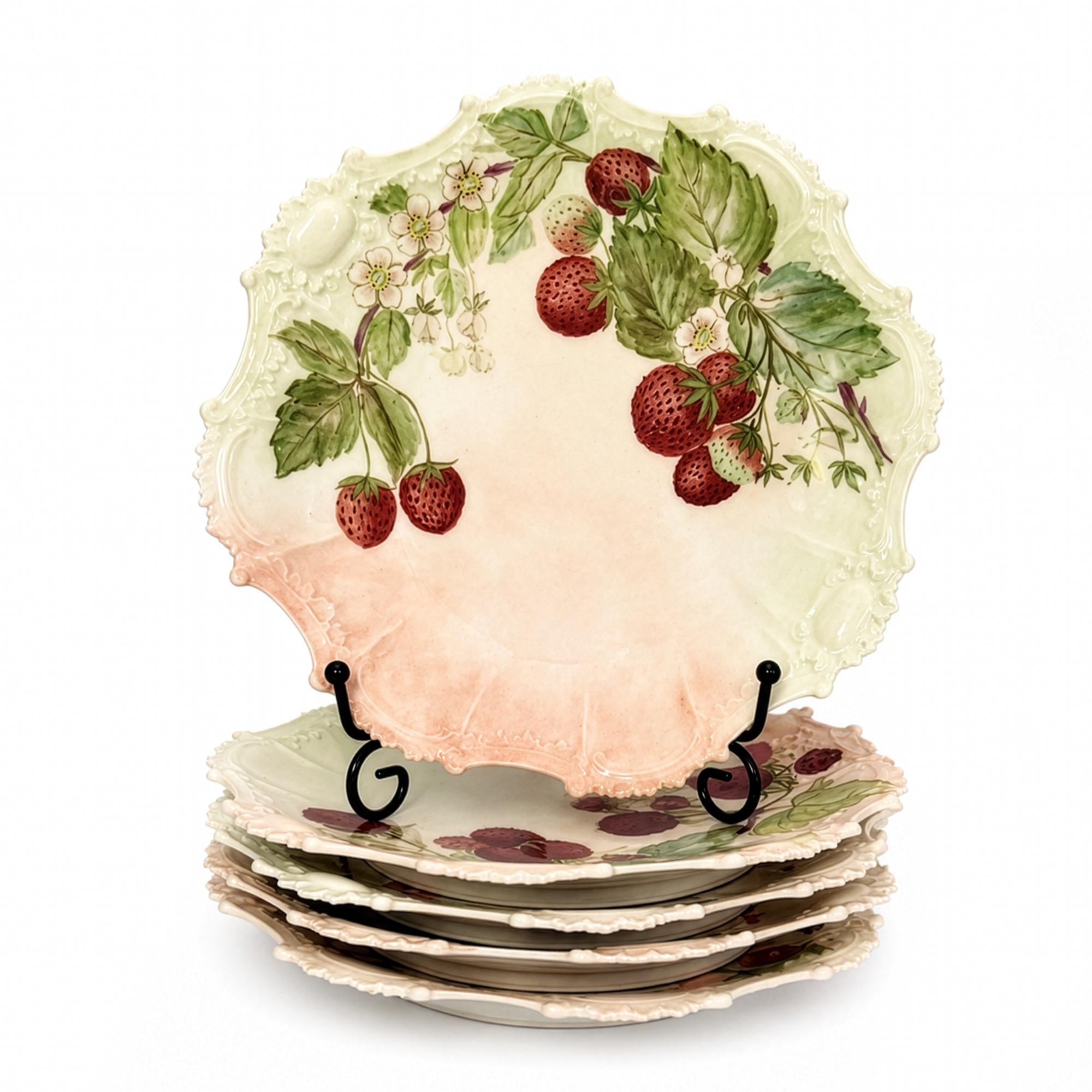 Antique Limoges Porcelain Dessert Service, Hand-Painted, 1900 — image 7
