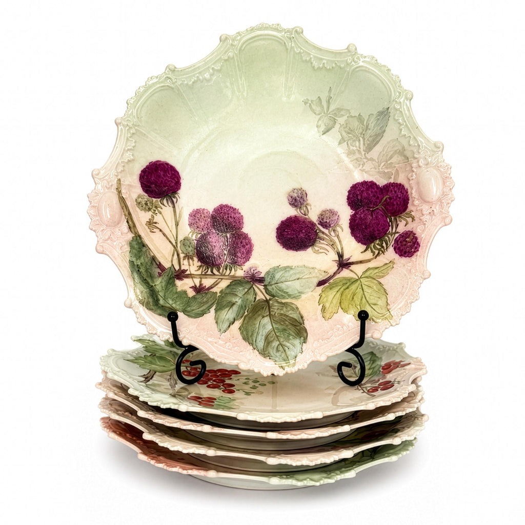 Antique Limoges Porcelain Dessert Service, Hand-Painted, 1900 — image 8