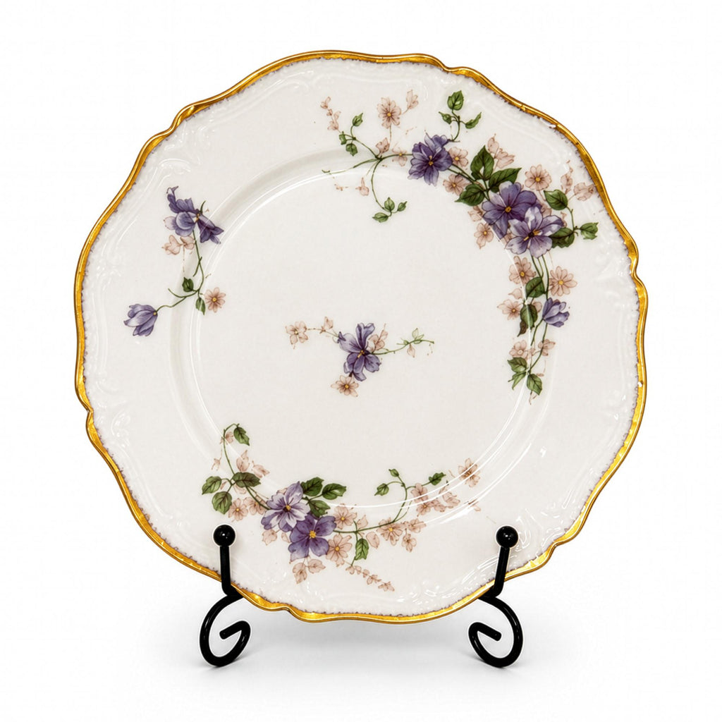 Haviland Limoges Purple Floral Bread and Butter Plates, France, 1930 — image 5