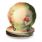 Set of 5 Hand-Painted Limoges Porcelain Plates with Scalloped Edges — image 4