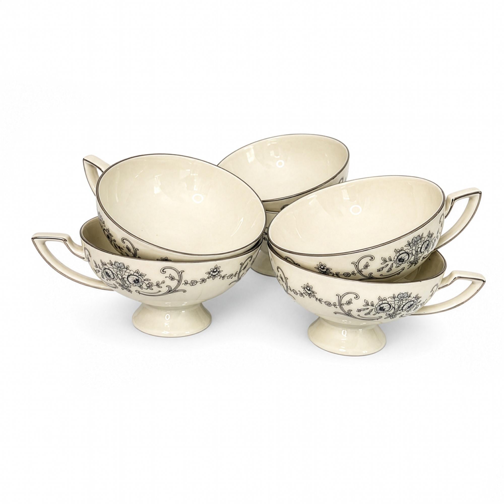 Johann Haviland Rhineland Footed Tea Cups Set of Six, Bavaria — image 2