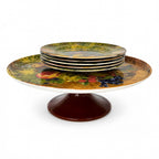 Rochard Limoges Fruit Dessert Service & Porcelain Cake Stand Set — image 3