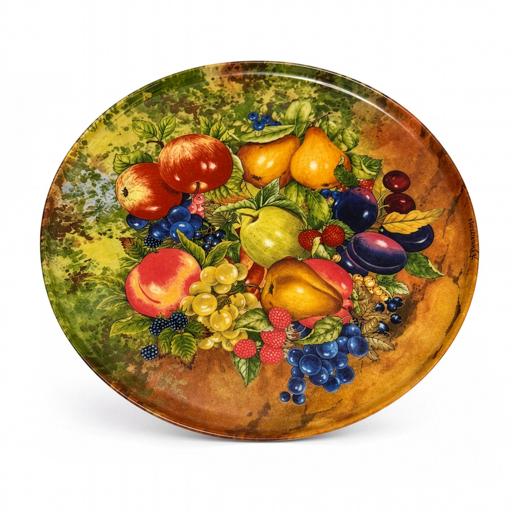 Rochard Limoges Fruit Dessert Service & Porcelain Cake Stand Set — image 9
