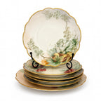 Hand-Painted Limoges Porcelain Dessert Service with Fruit Motifs, 1930 — image 2