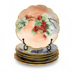 Hand-Painted Limoges Porcelain Dessert Service with Fruit Motifs, 1930 — image 7