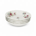 Set of Four Limoges Porcelain Berry Bowls, Floral Design, France, 1930 — image 3