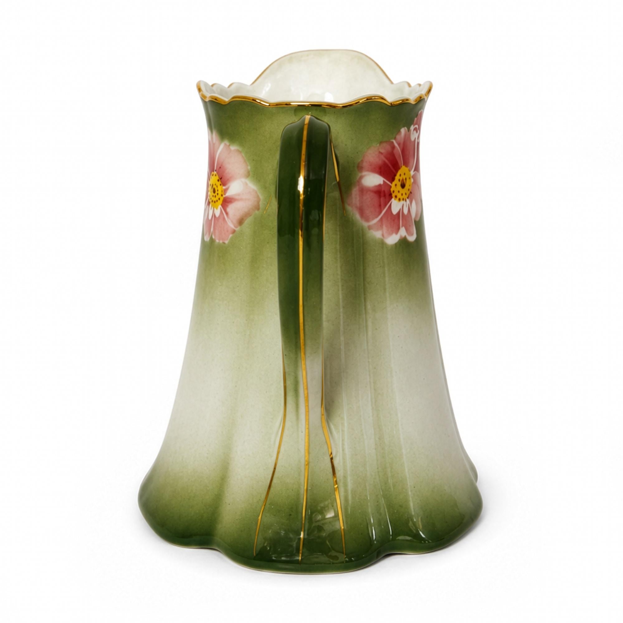 Antique French Pitcher by Keller and Guérin, Les Roses Pattern, 1910 — image 5