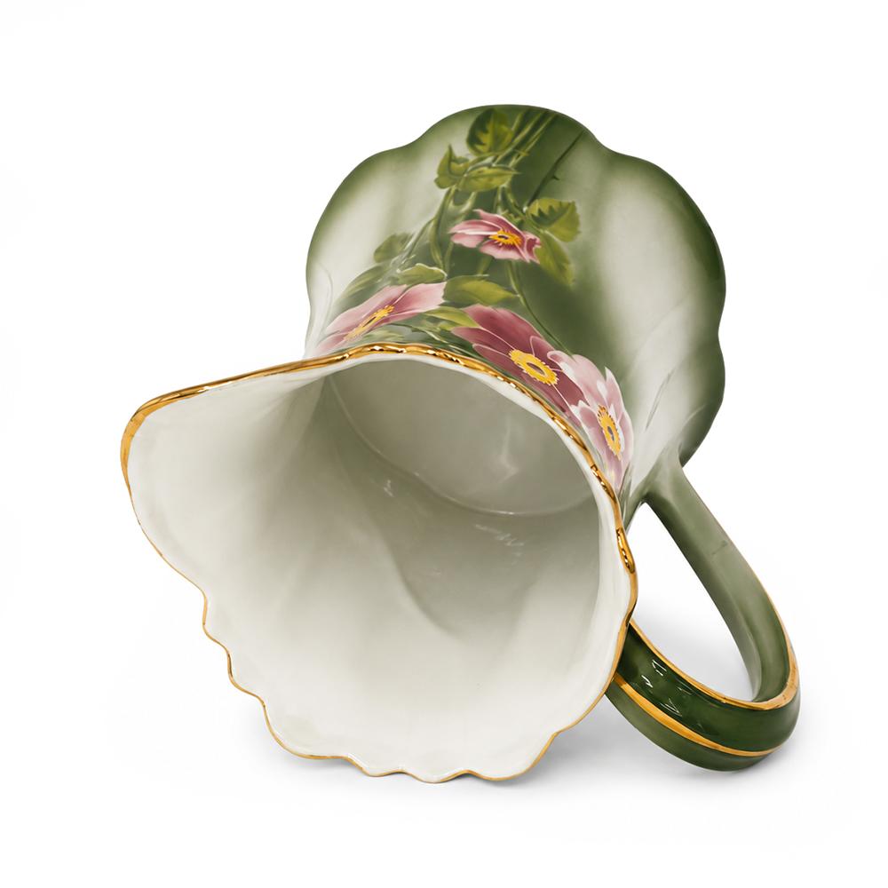 Antique French Pitcher by Keller and Guérin, Les Roses Pattern, 1910 — image 6