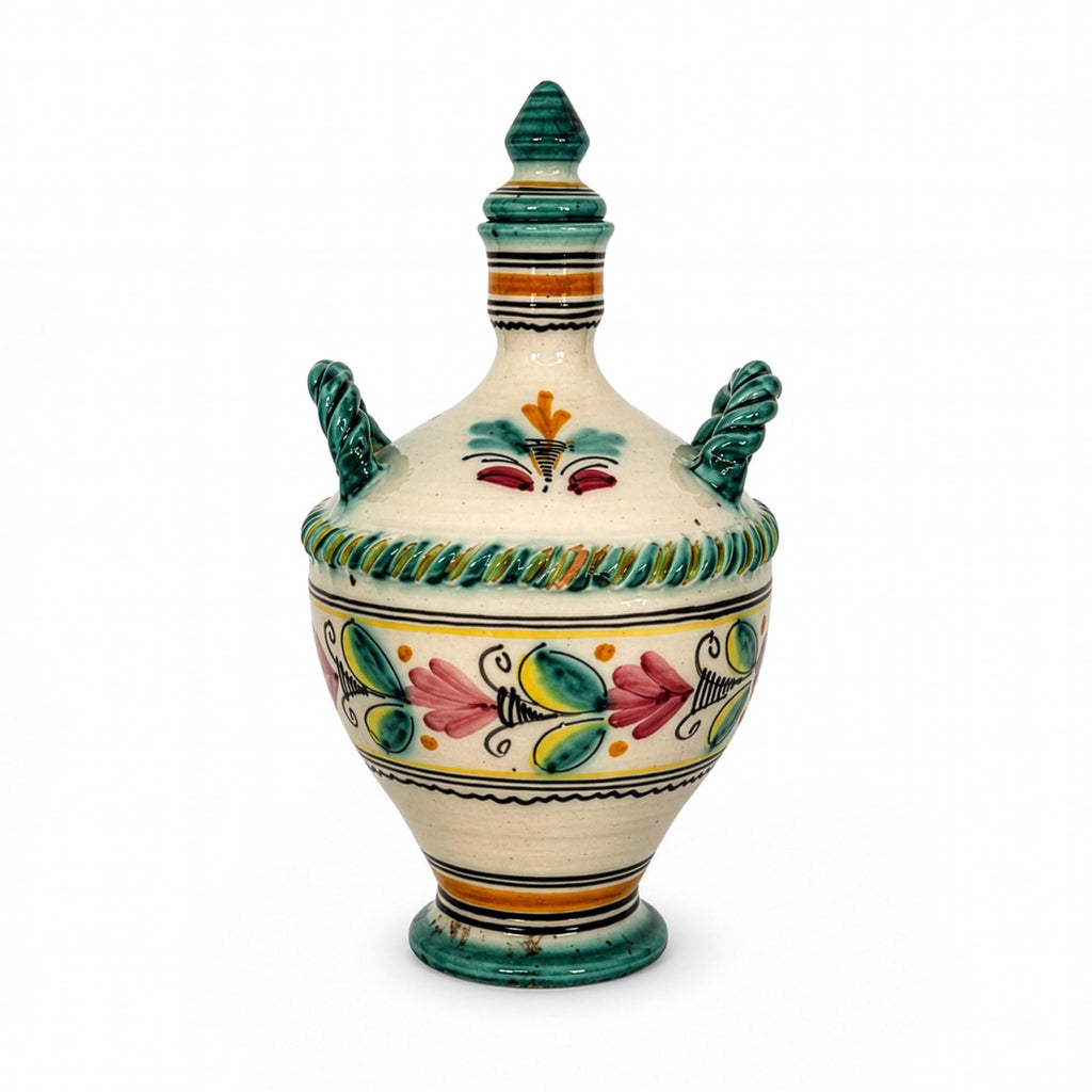 Vintage Hand-Painted Spanish Ceramic Decanter and Goblet Set, 1970 — image 3