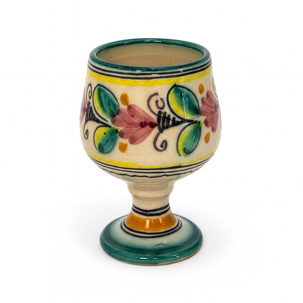 Vintage Hand-Painted Spanish Ceramic Decanter and Goblet Set, 1970 — image 7