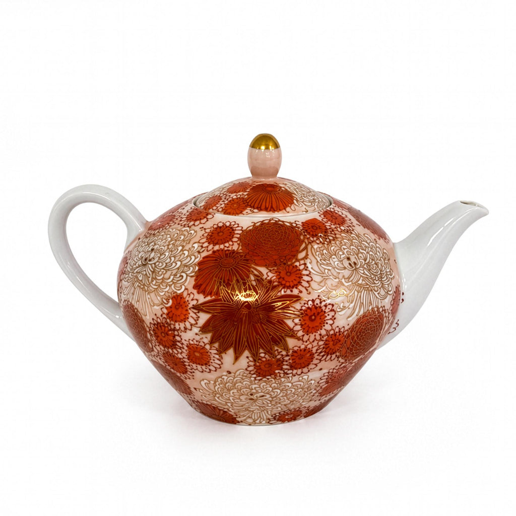 Vintage Japanese Hand-Painted Porcelain Tea Set with Floral Motif — image 10