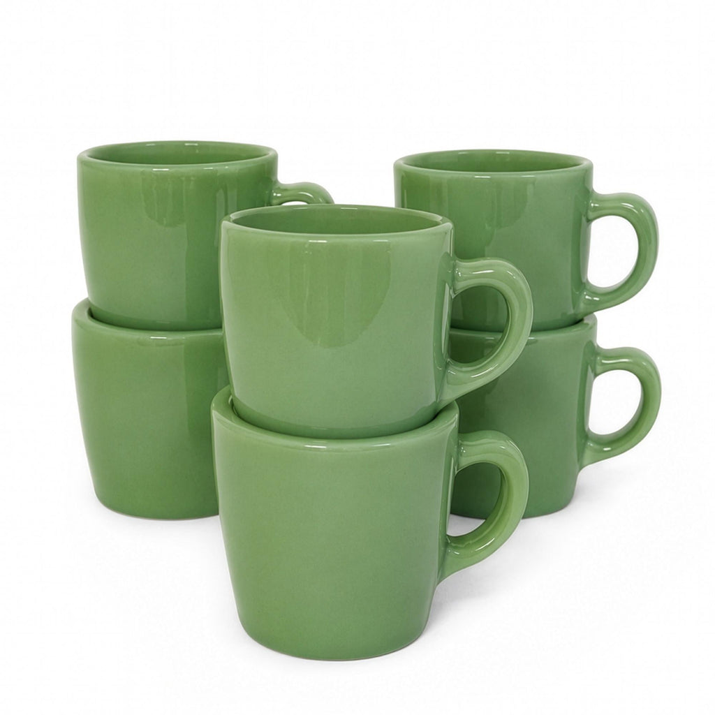 Set of Six Vintage Fire-King Jadeite Coffee Mugs, 1940s — image 3