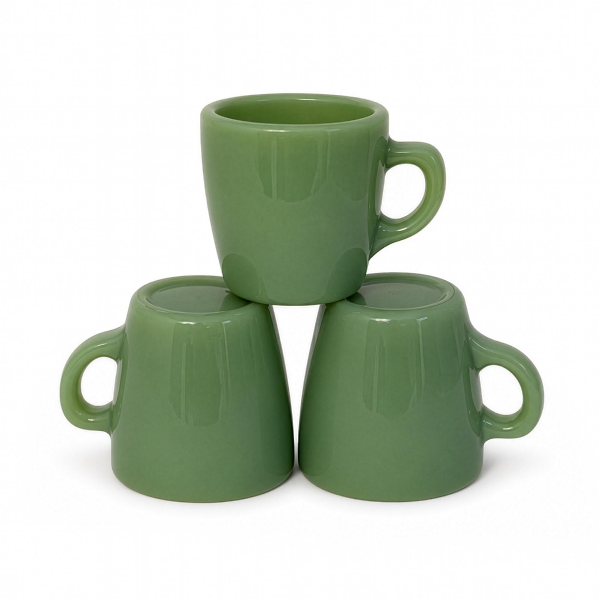 Set of Six Vintage Fire-King Jadeite Coffee Mugs, 1940s — image 8