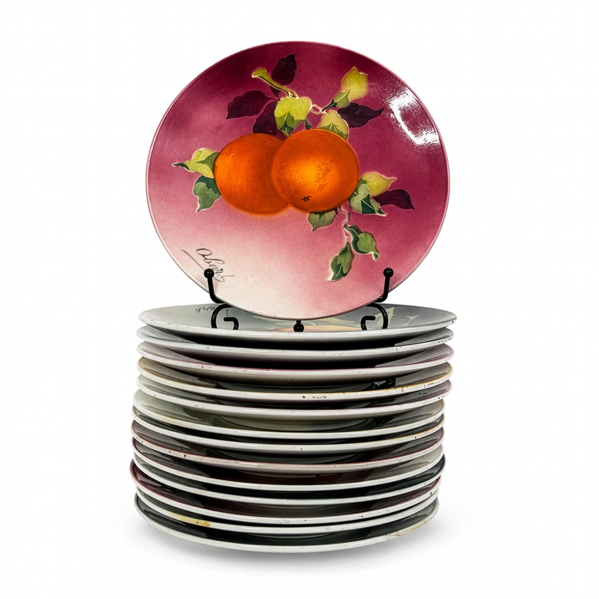 Antique Keller & Guérin Lunéville Faience Plates Set, Obert, 1900 — image 2