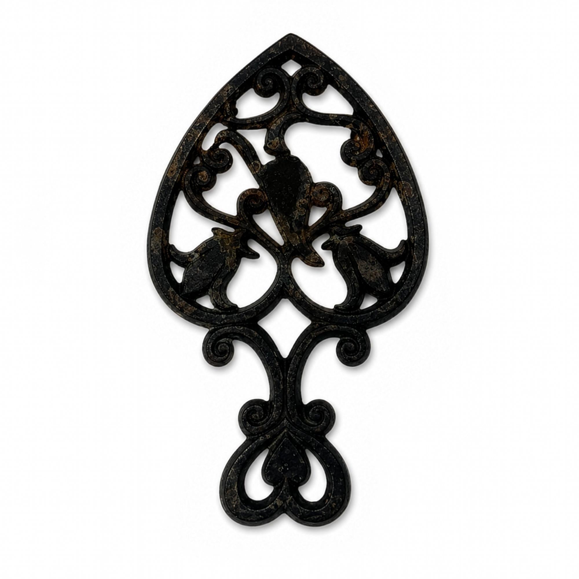 Set of 7 Vintage Cast Iron Wall Sculptures, Decorative Trivets — image 5