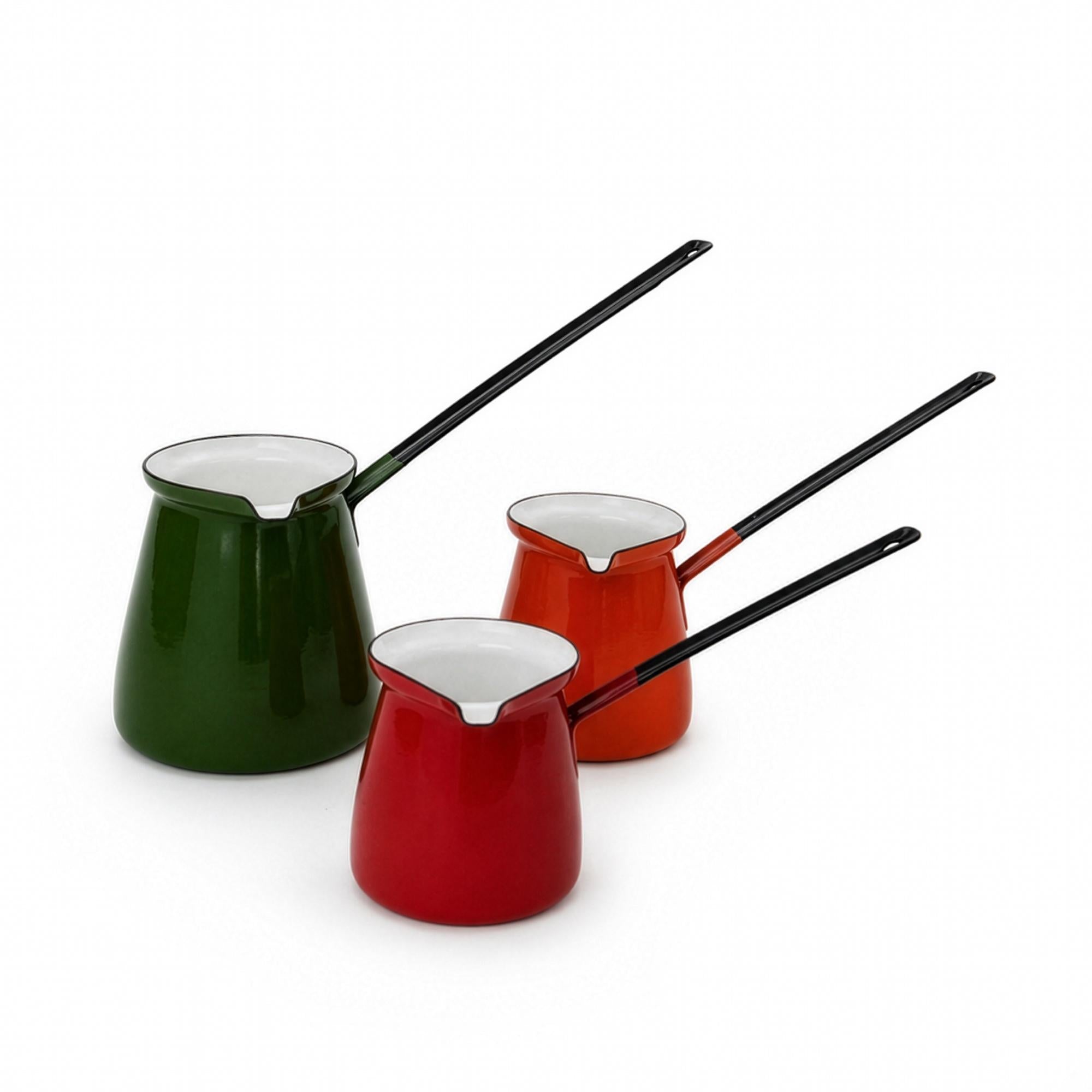 Vintage Enamel Butter Warmers Set of Three, Mid-Century Design, 1970s — image 2