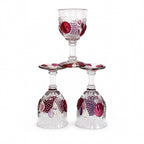 Set of Four Vintage Westmoreland Della Robbia Ruby Flashed Goblets — image 9