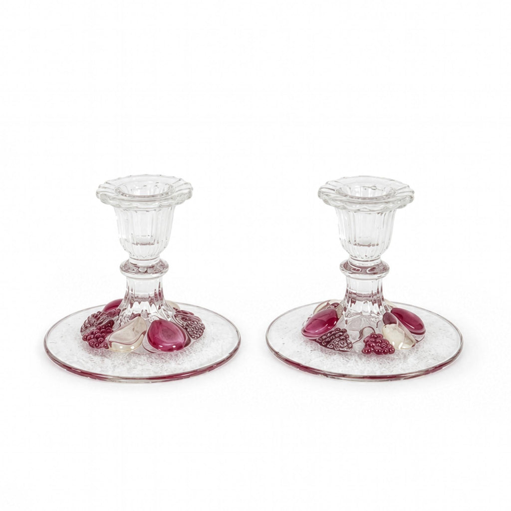 Vintage Westmoreland Della Robbia Ruby Flashed Glass Candlesticks — image 2