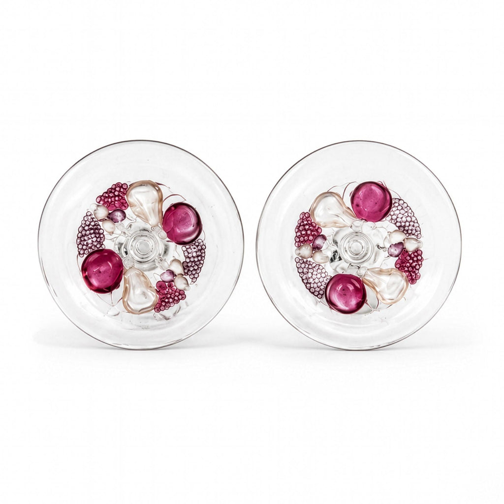 Vintage Westmoreland Della Robbia Ruby Flashed Glass Candlesticks — image 5