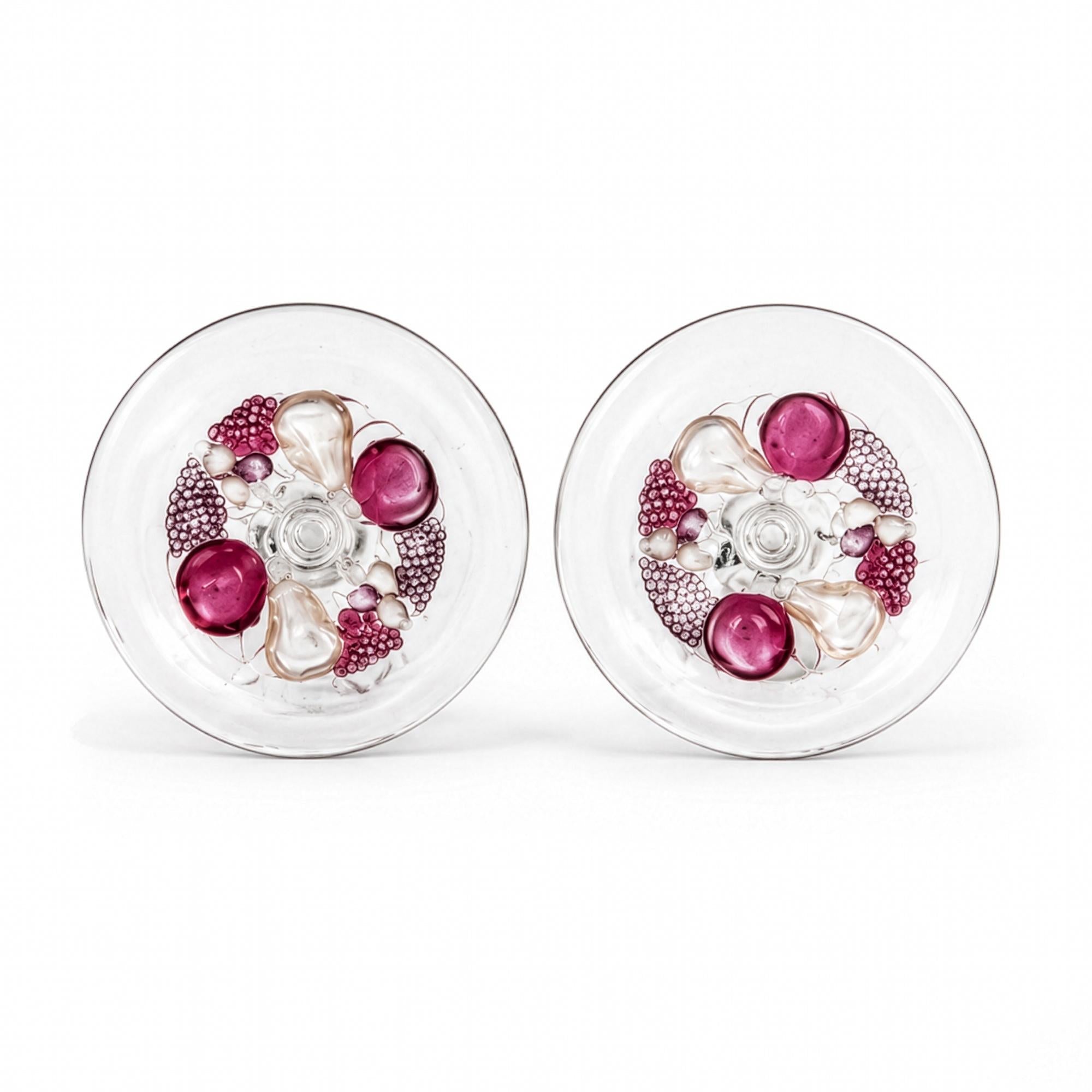 Vintage Westmoreland Della Robbia Ruby Flashed Glass Candlesticks — image 5