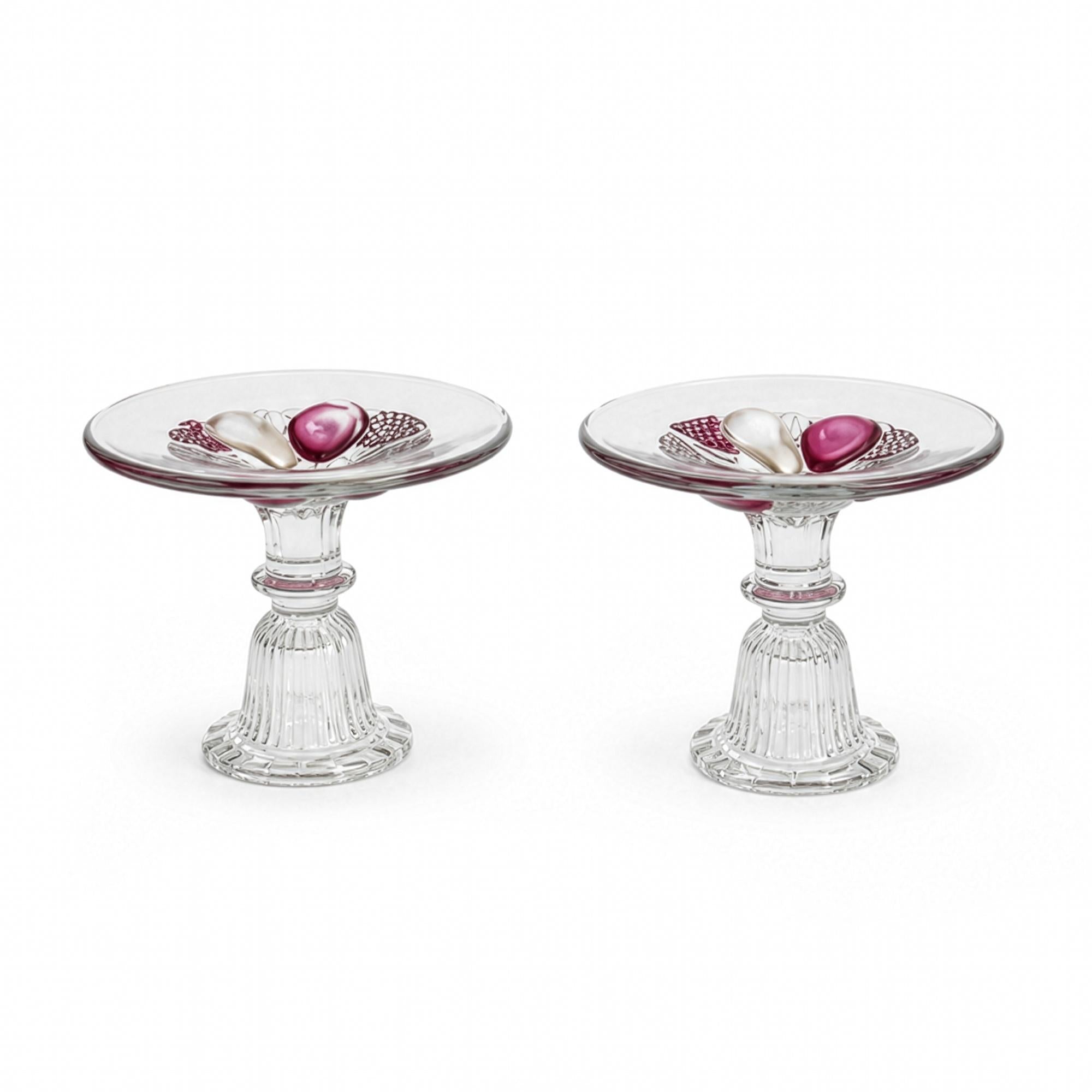 Vintage Westmoreland Della Robbia Ruby Flashed Glass Candlesticks — image 8