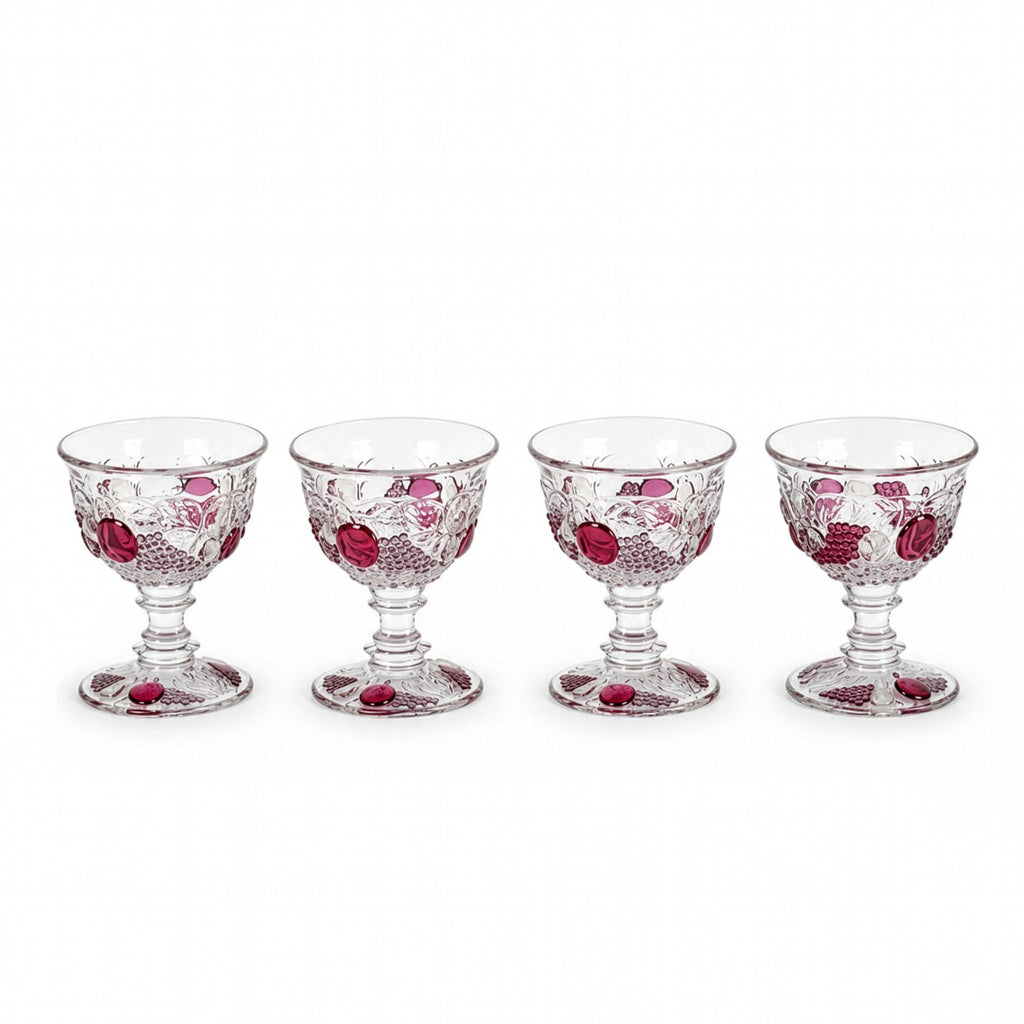 Vintage Westmoreland Della Robbia Sherbet Cups Set, Ruby Glass, 1960 — image 2