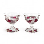 Vintage Westmoreland Della Robbia Sherbet Cups Set, Ruby Glass, 1960 — image 4