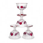 Vintage Westmoreland Della Robbia Sherbet Cups Set, Ruby Glass, 1960 — image 6