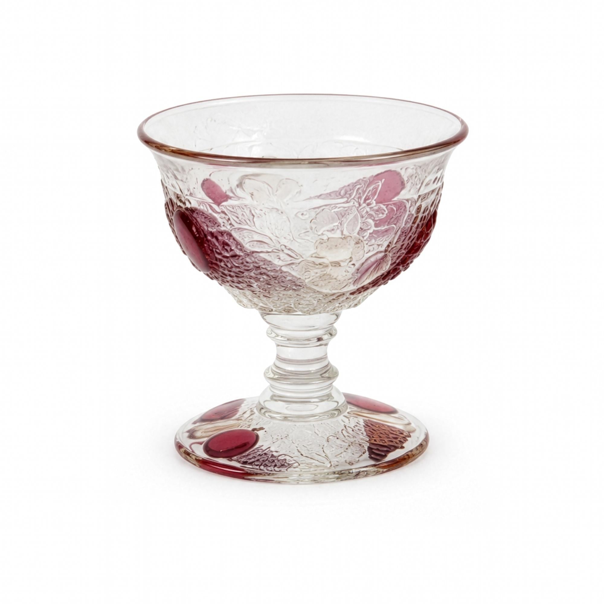 Vintage Westmoreland Della Robbia Sherbet Cups Set, Ruby Glass, 1960 — image 7
