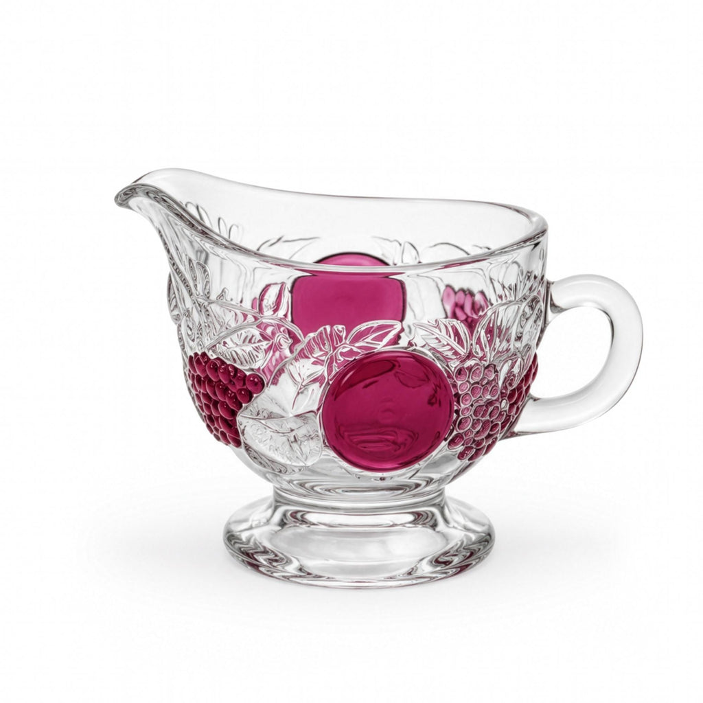 Vintage Westmoreland Della Robbia Ruby Flashed Glass Creamer and Sugar Set — image 5