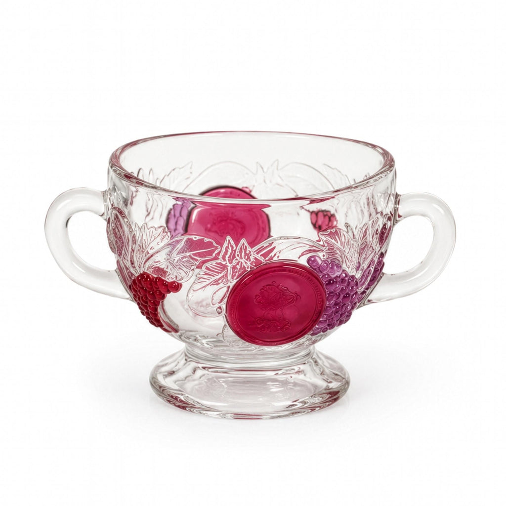 Vintage Westmoreland Della Robbia Ruby Flashed Glass Creamer and Sugar Set — image 9