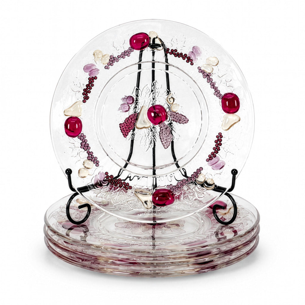 Vintage Westmoreland Della Robbia Glass Plate Set, 12 Pieces, 1960s — image 10