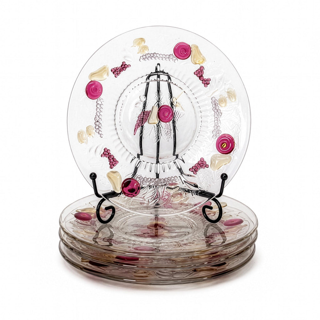 Vintage Westmoreland Della Robbia Glass Plate Set, 12 Pieces, 1960s — image 13