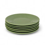 Set of Six Vintage Jadeite Glass Salad Plates, American Tableware — image 2