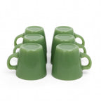 Set of Six Vintage Jadeite Glass Restaurant Mugs, American Tableware — image 4