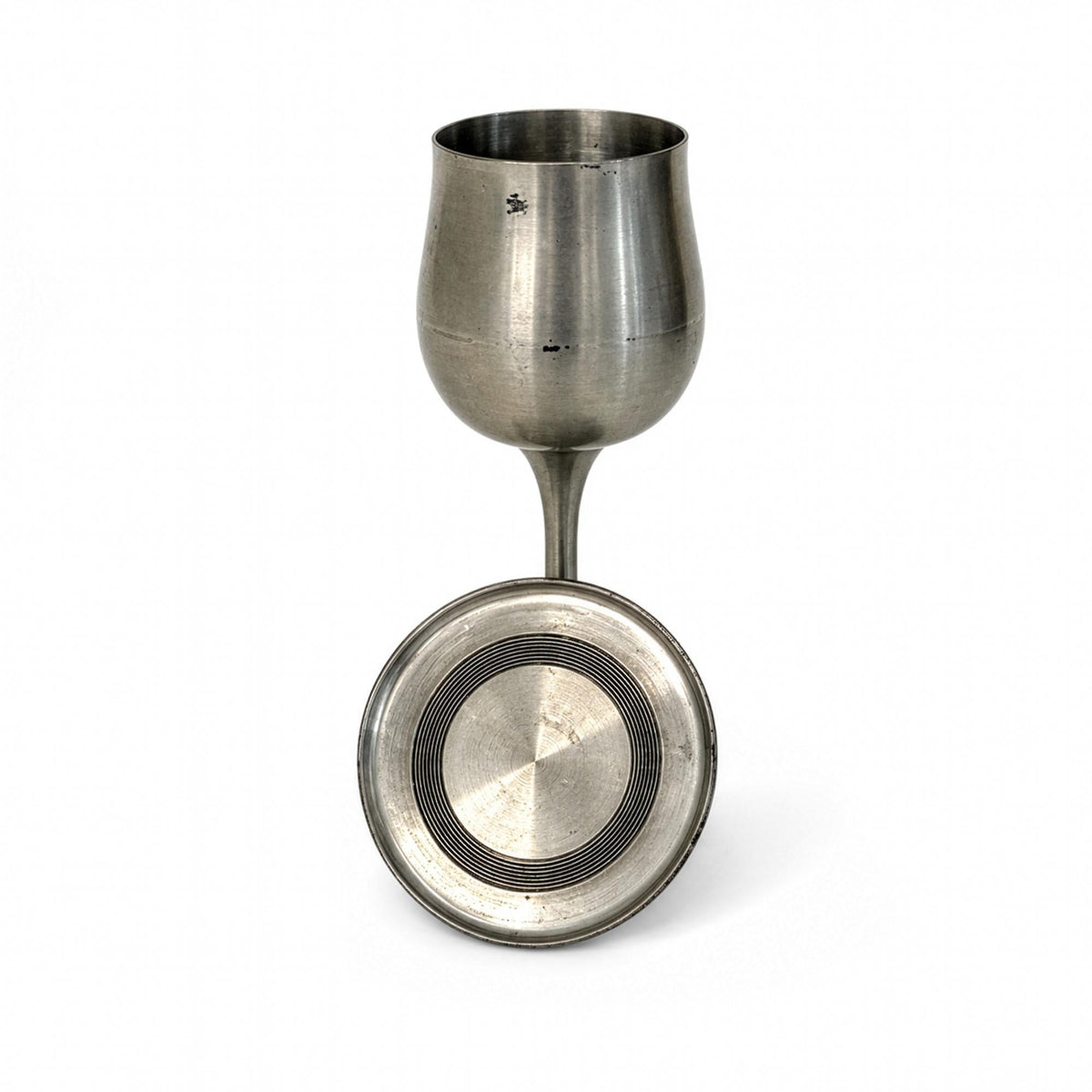 Vintage Pewter Wine Goblet Set of Eight with Coasters, 1960s Design