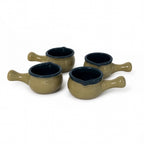 Vintage Stoneware Butter Warmers Set of Four with Metal Stands, 1970s — image 11