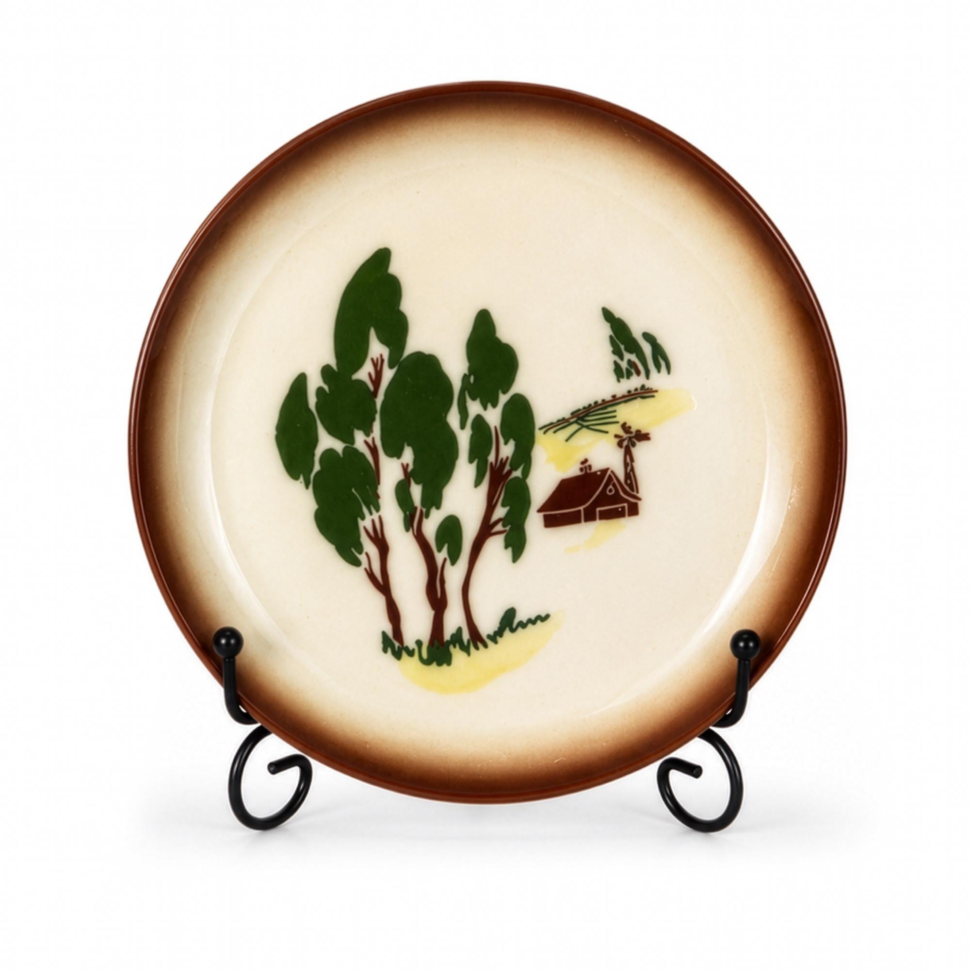Set of Six Vintage Brock of California Snack Plates, Farmhouse Style — image 2