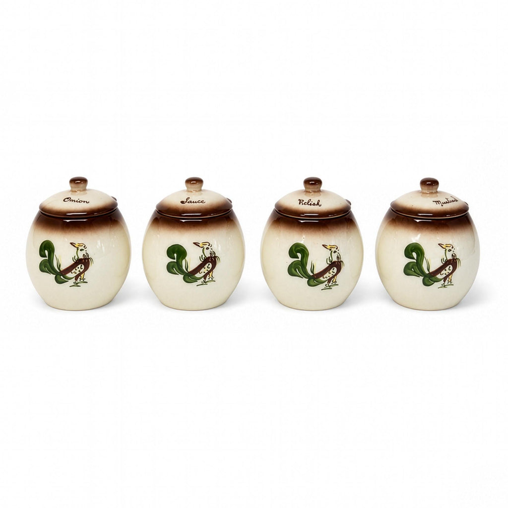 Vintage Brock of California Chanticleer Ceramic Condiment Jar Set — image 3