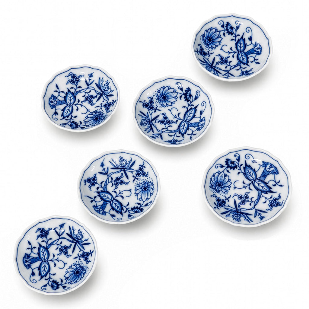 Set of 6 Vintage Meissen Blue Onion Butter Pats, Cobalt Porcelain — image 3