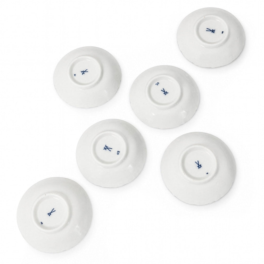 Set of 6 Vintage Meissen Blue Onion Butter Pats, Cobalt Porcelain — image 4