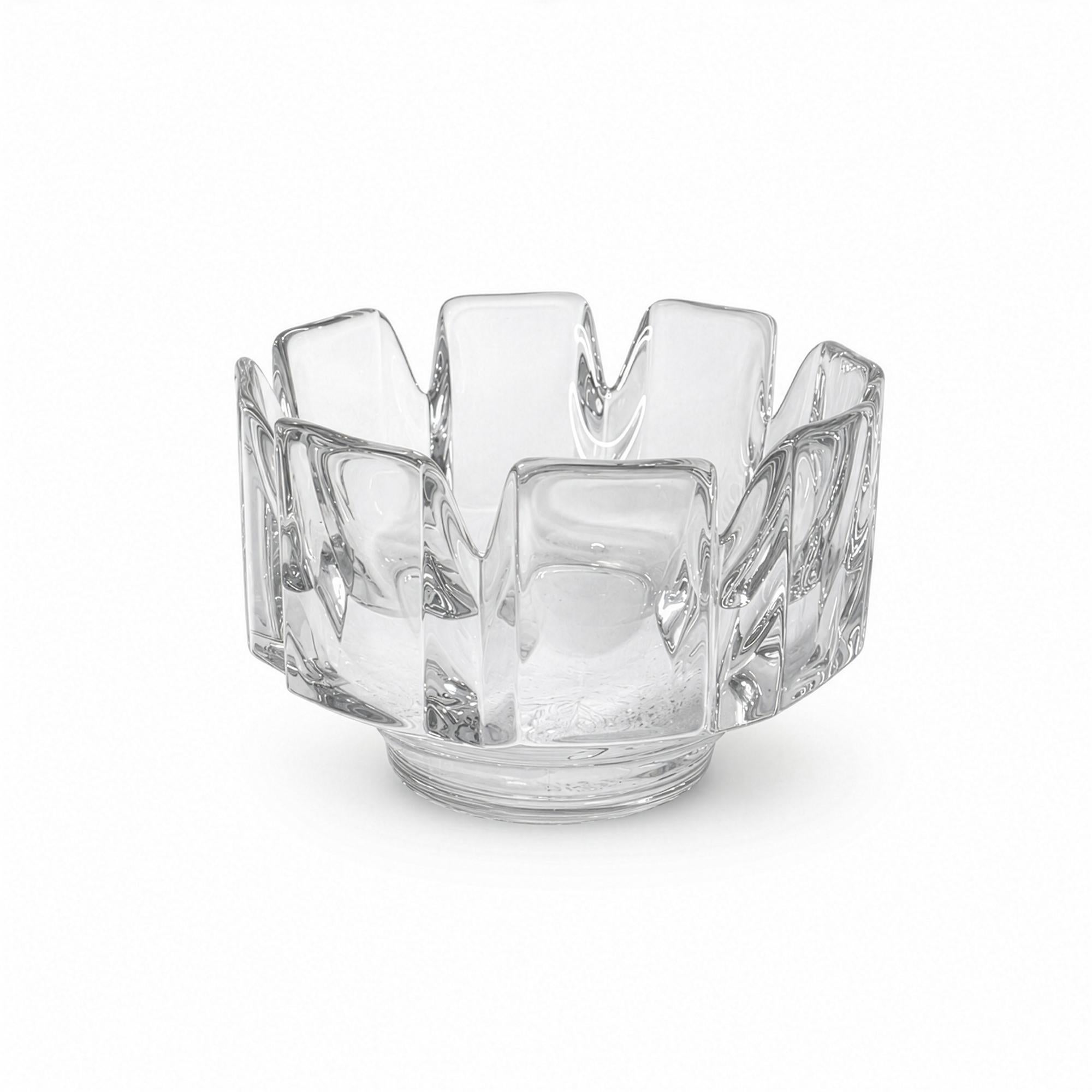 Lars Hellsten for Orrefors Corona Crystal Bowl, Sweden, 1970s — image 2