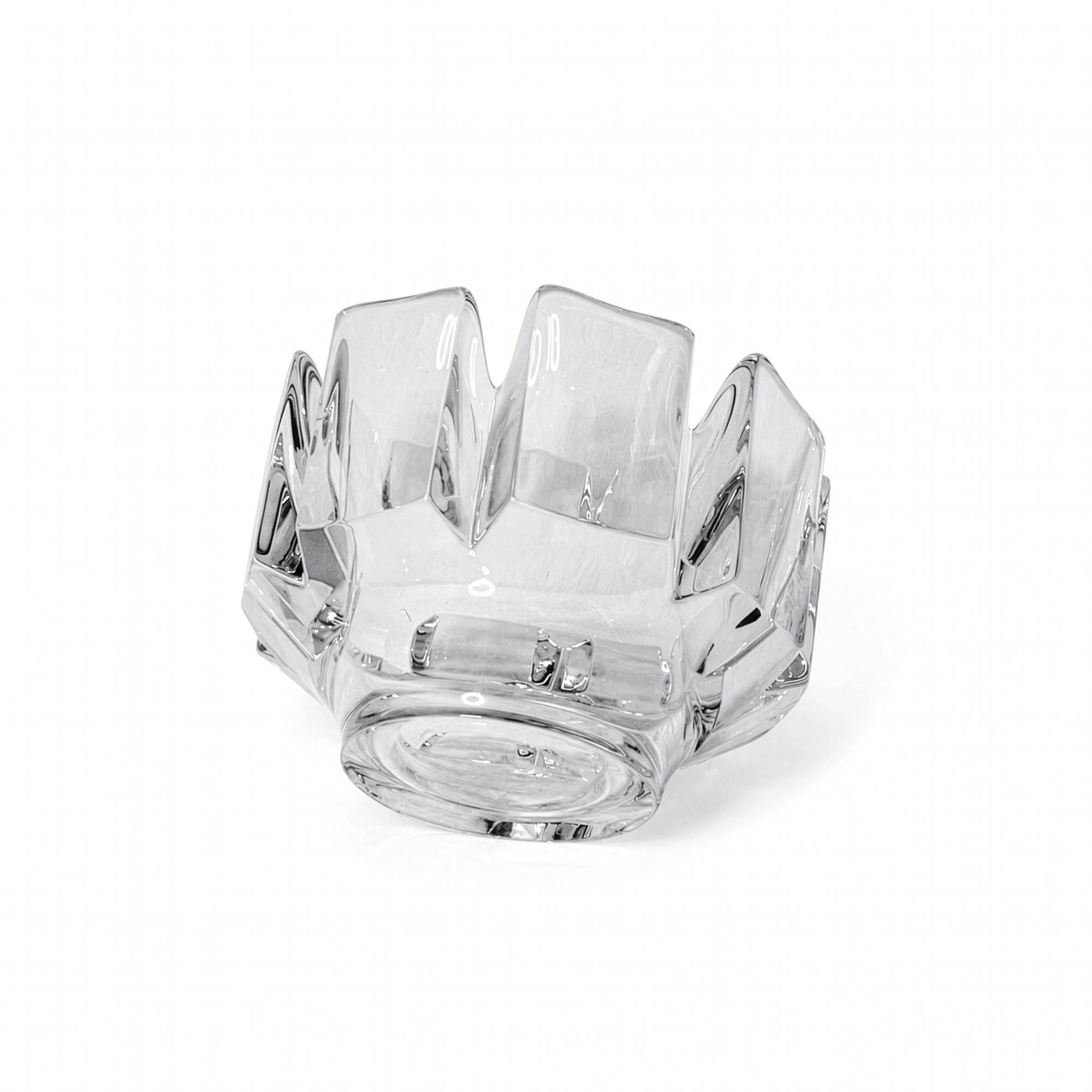 Lars Hellsten for Orrefors Corona Crystal Bowl, Sweden, 1970s — image 4