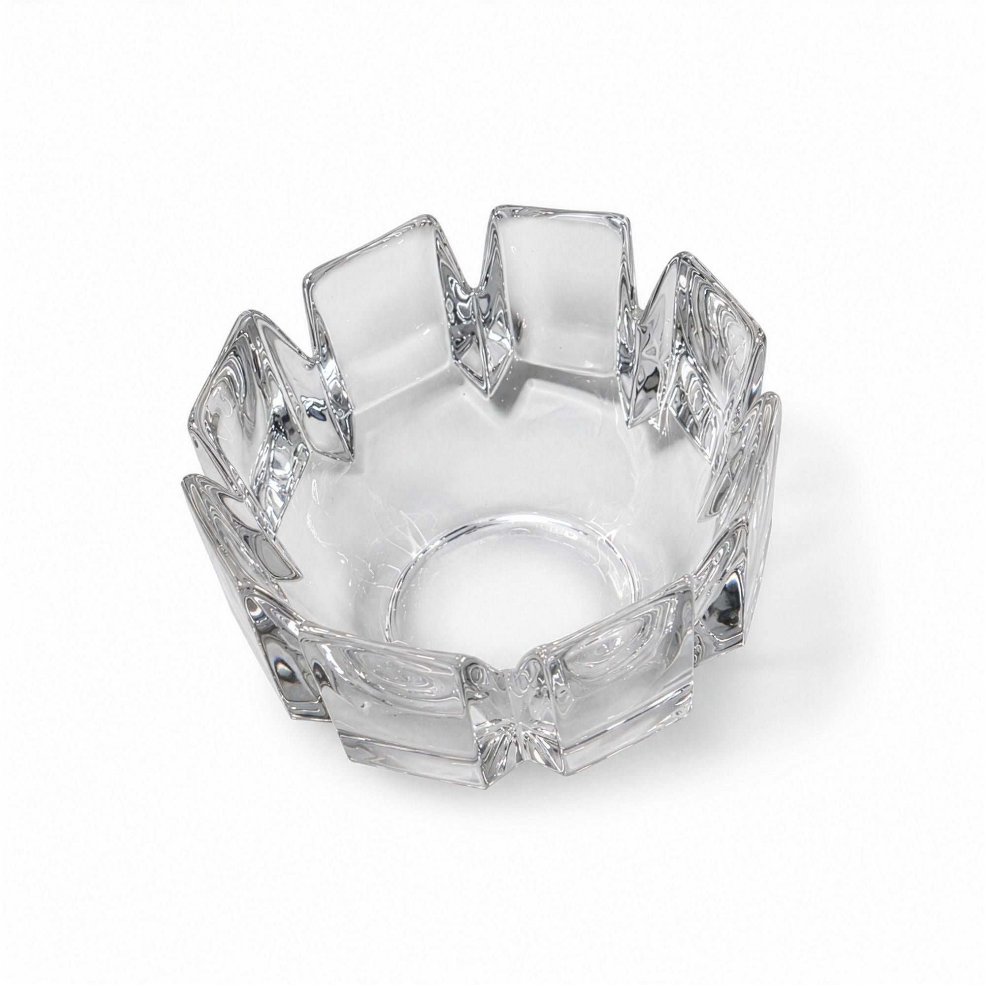 Lars Hellsten for Orrefors Corona Crystal Bowl, Sweden, 1970s — image 5