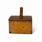 Vintage Wooden Butter Mold and Press, Rectangular Box, Folk Art — image 2
