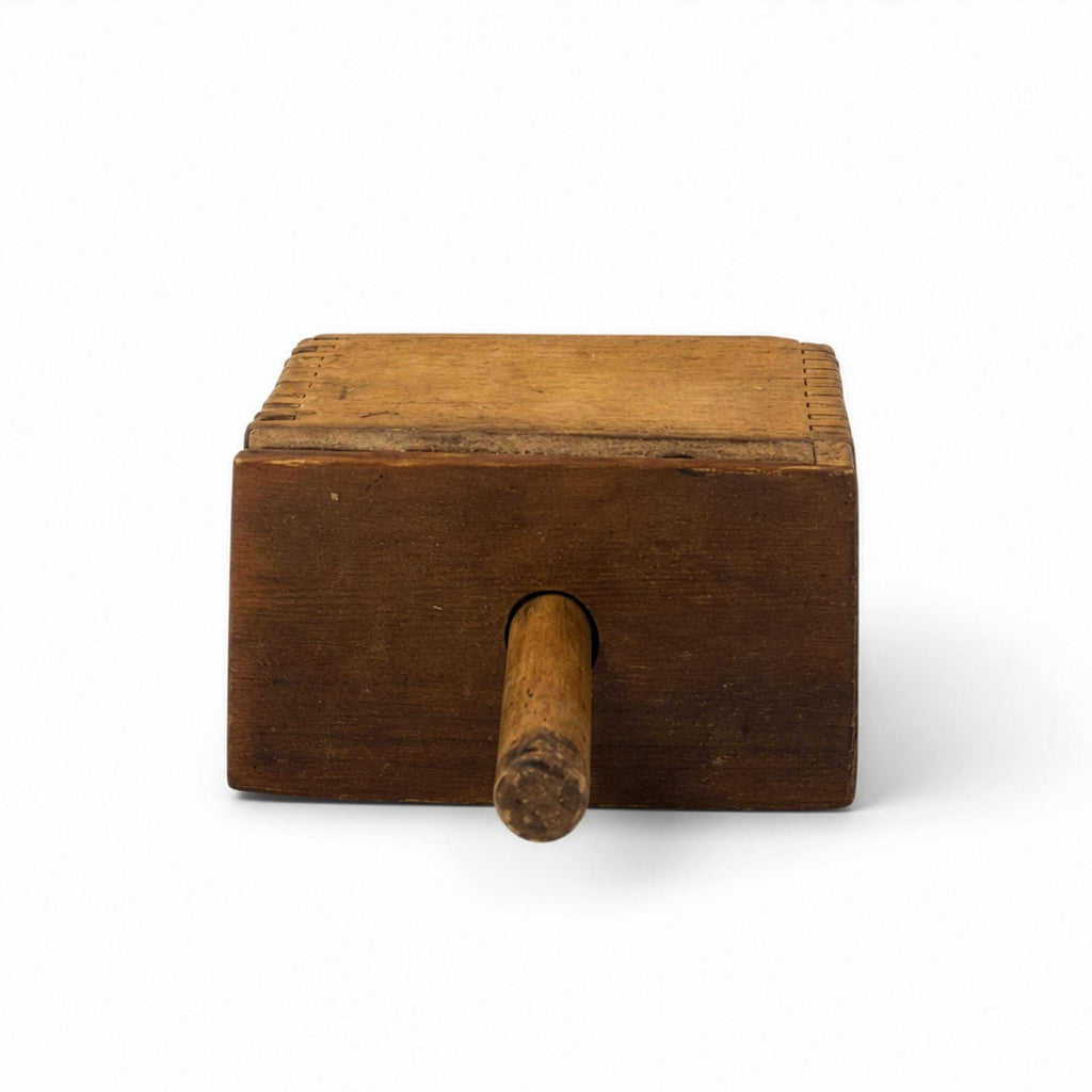Vintage Wooden Butter Mold and Press, Rectangular Box, Folk Art — image 3