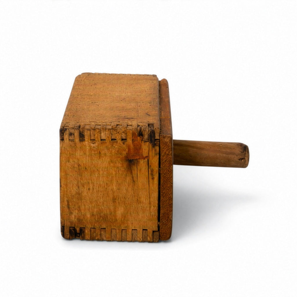 Vintage Wooden Butter Mold and Press, Rectangular Box, Folk Art — image 5