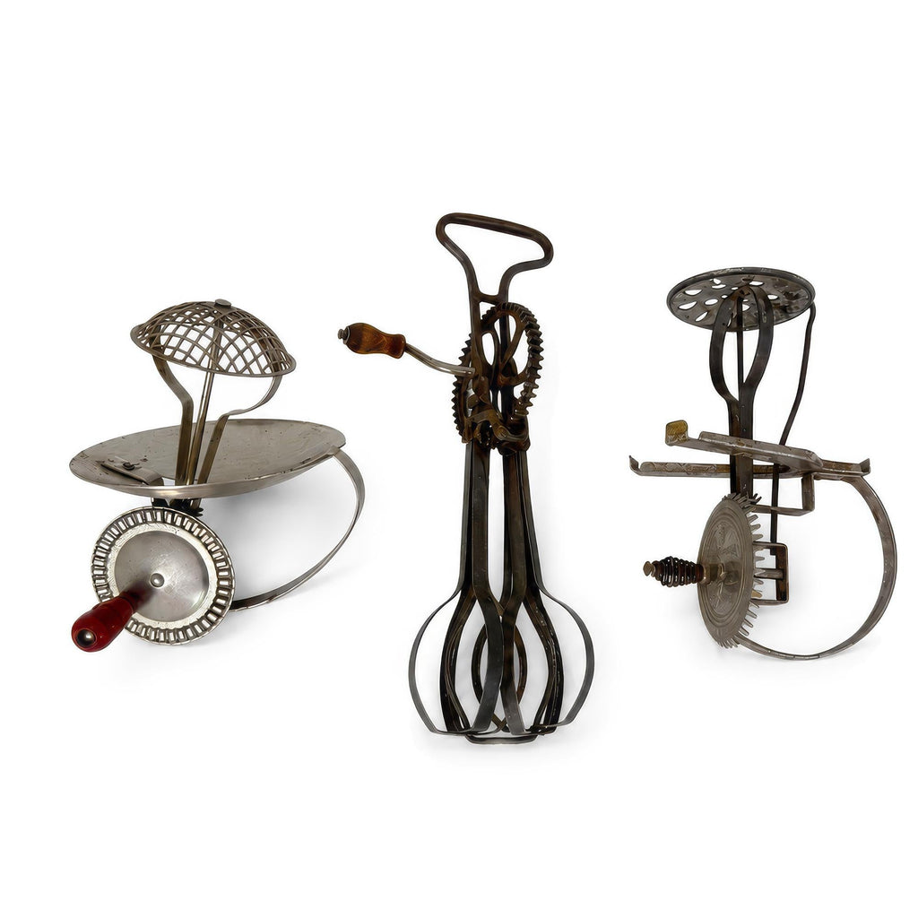 Set of Three Early 20th Century Metal and Wood Kitchen Utensils — image 2